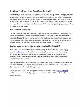 everything you should know about hand casting kit