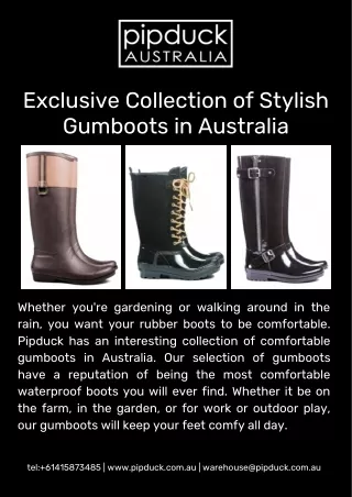 Exclusive Collection of Stylish Gumboots in Australia
