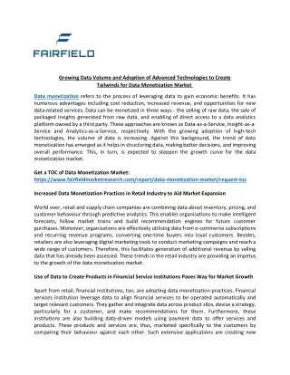 growing data volume and adoption of advanced