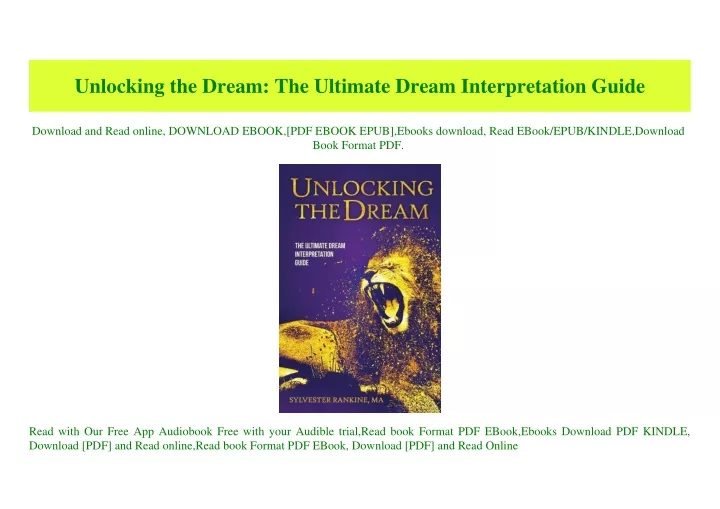 unlocking the dream the ultimate dream