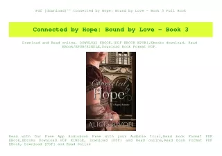 Pdf [download]^^ Connected by Hope Bound by Love - Book 3 Full Book