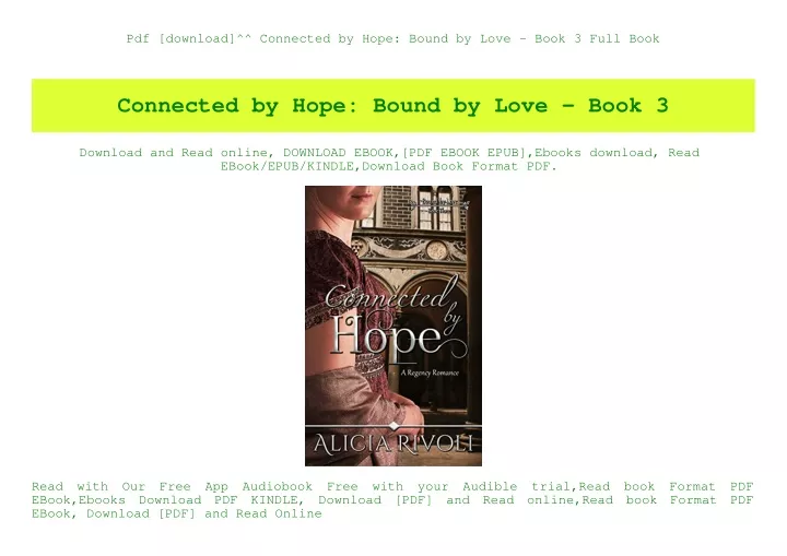 pdf download connected by hope bound by love book