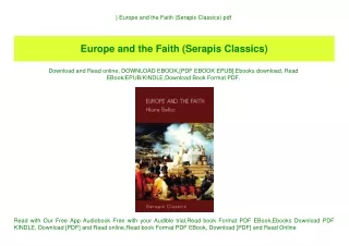 ^DOWNLOAD-PDF) Europe and the Faith (Serapis Classics) pdf