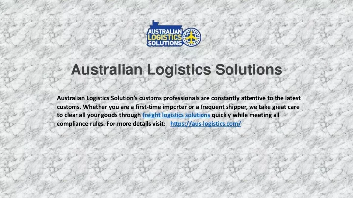 australian logistics solutions