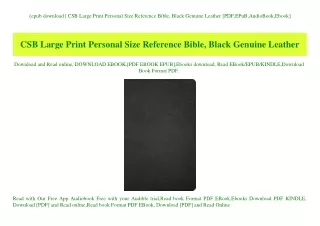 {epub download} CSB Large Print Personal Size Reference Bible  Black Genuine Leather [PDF EPuB AudioBook Ebook]