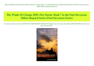 ((Read_[PDF])) The Winds Of Change 2029  Fire Storm Book 7 in the Paul Stevenson Dillon Shepard Series (Paul Stevenson S