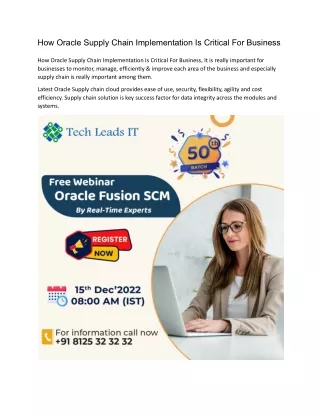 how oracle supply chain implementation