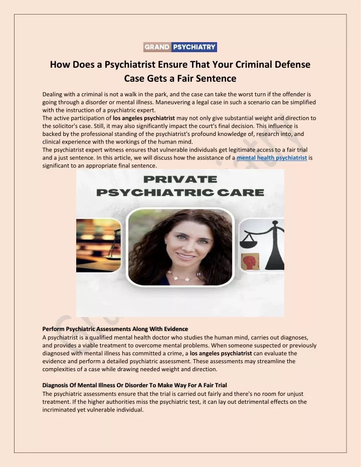how does a psychiatrist ensure that your criminal