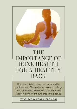 The Importance of Bone Health for a Healthy Back