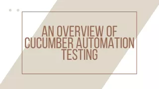 An Overview of Cucumber Automation Testing - Test Evolve
