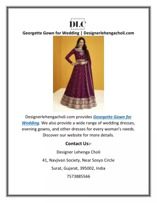 Georgette Gown for Wedding | Designerlehengacholi.com