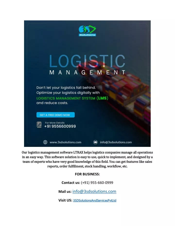 our logistics management software ltrax helps