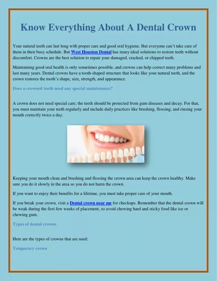 know everything about a dental crown