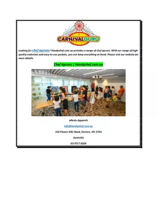 looking for chef aprons handychef com au provides