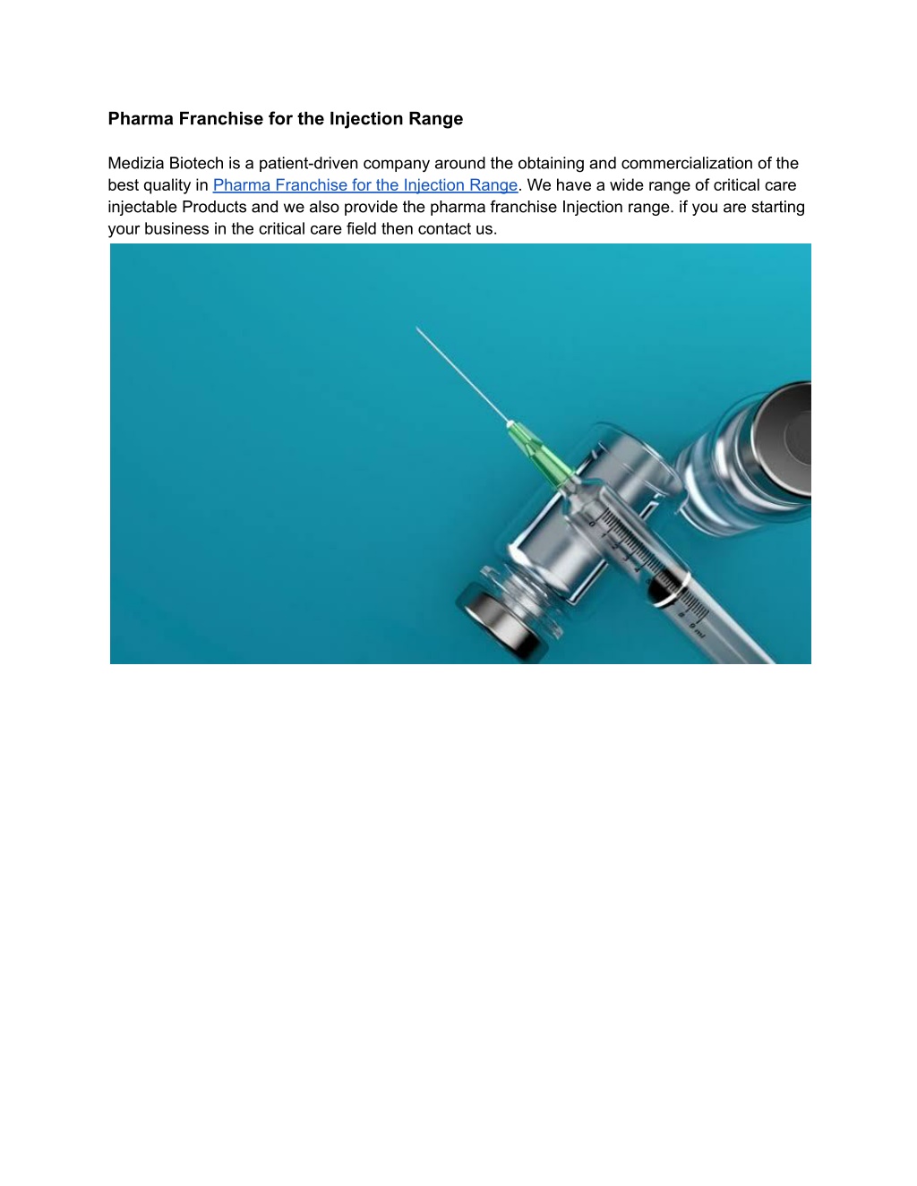 PPT - Pharma Franchise for the Injection Range PowerPoint Presentation ...