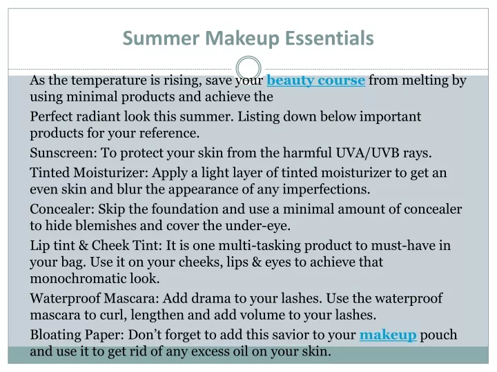 summer makeup essentials