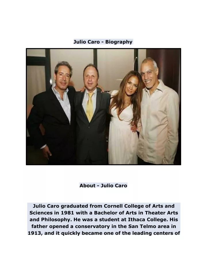 julio caro biography