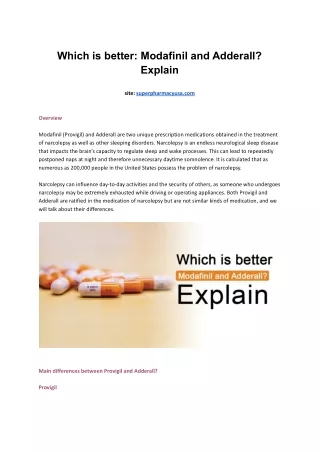 Which is better_ Modafinil and Adderall_ Explain .docx