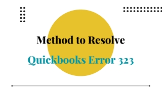 Method to Fix Quickbooks error 323