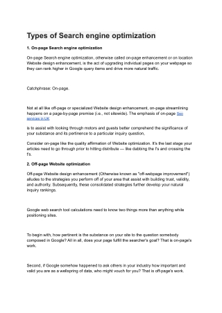 types of search engine optimization