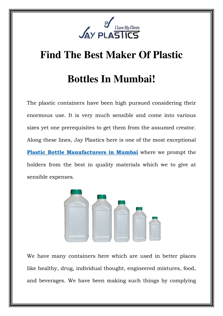 find the best maker of plastic