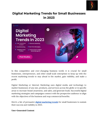 Digital Marketing Trends for Small Businesses in 2023