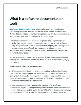 what is a software documentation tool