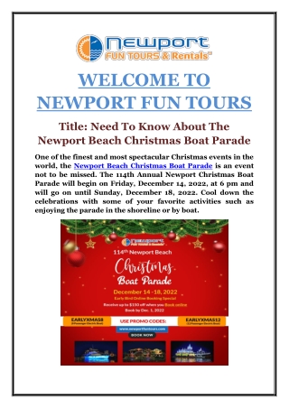 Need To Know About The Newport Beach Christmas Boat Parade