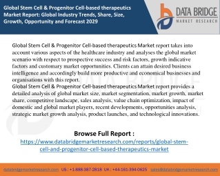 global stem cell progenitor cell based