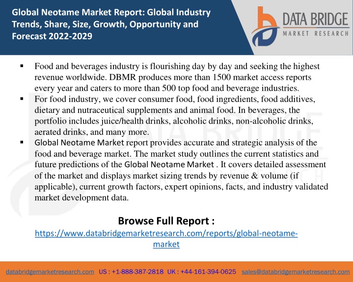 global neotame market report global industry