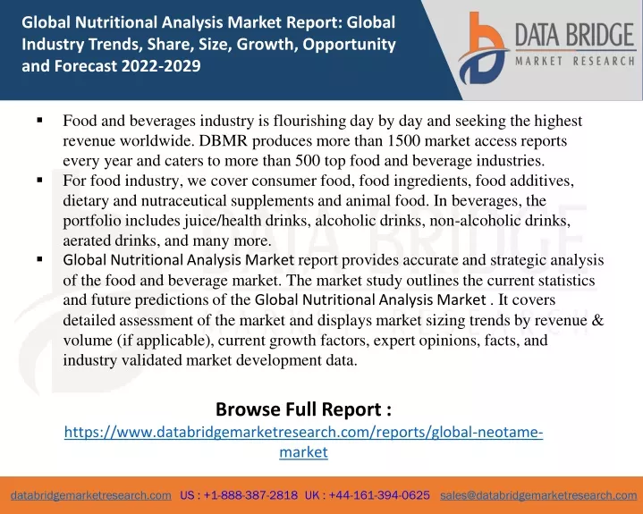 global nutritional analysis market report global