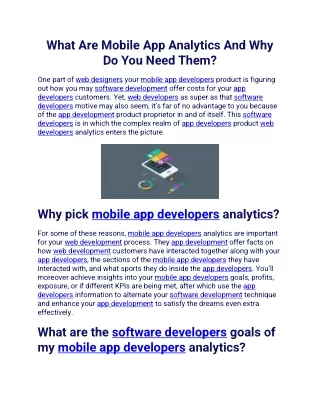 what are mobile app analytics and why do you need