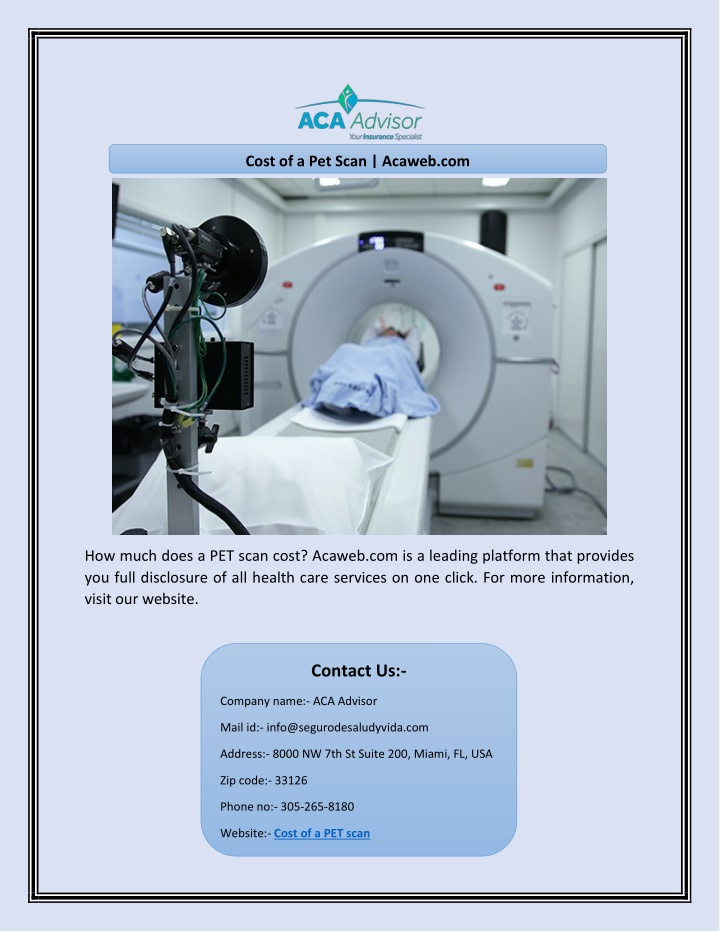 cost of a pet scan acaweb com