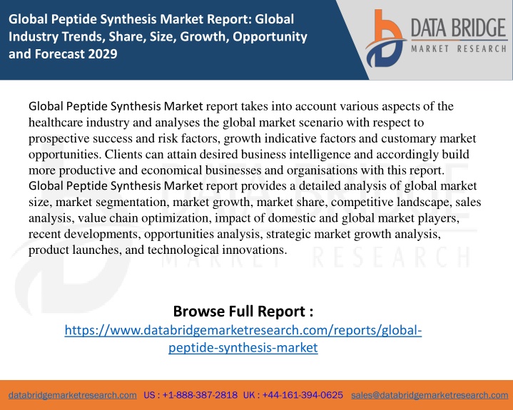 global peptide synthesis market report global