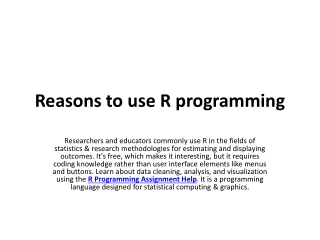 Reasons to use R programming