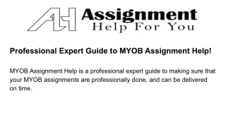 professional expert guide to myob assignment help