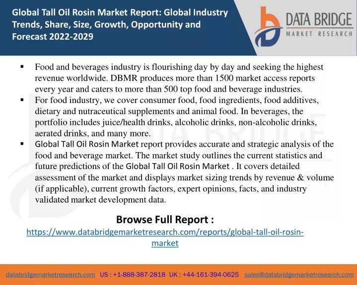 global tall oil rosin market report global