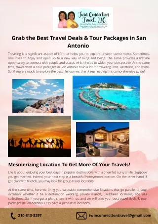 Affordable and Best Travel Deals & Tour Packages in San Antonio