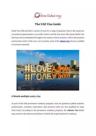 The UAE Visa Guide