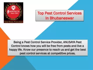 Pest Control Services In Bhubaneswar | Anusaya Pest Control