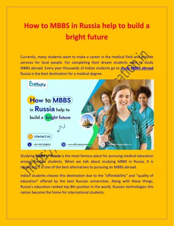 how to mbbs in russia help to build a bright