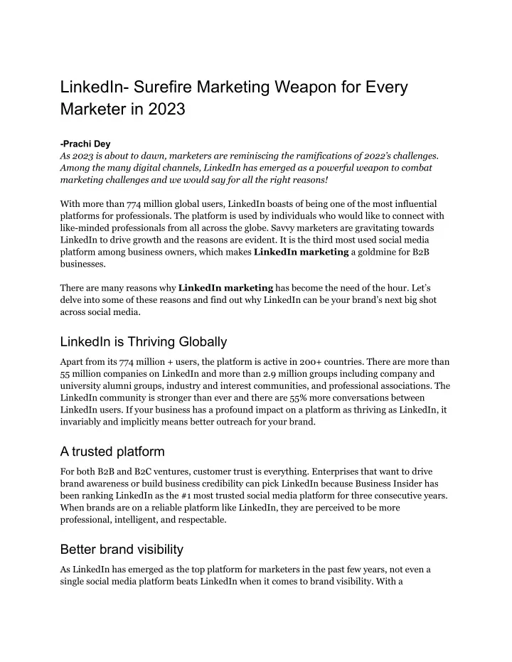 linkedin surefire marketing weapon for every