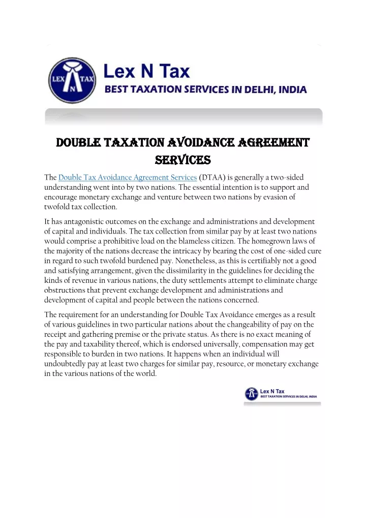 double taxation avoidance agreement double