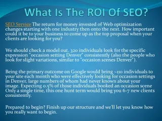 what is the roi of seo