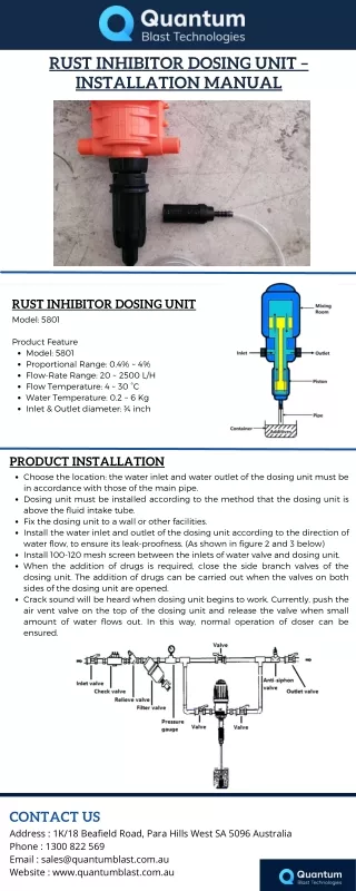 rust inhibitor dosing unit installation manual