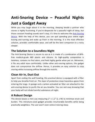 (jackpotbuy.shop) --- Anti-Snoring Device – Peaceful Nights Just a Gadget Away