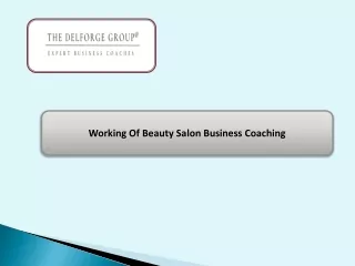 Working Of Beauty Salon Business Coaching