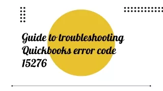 Guide to troubleshooting Quickbooks error code 15276