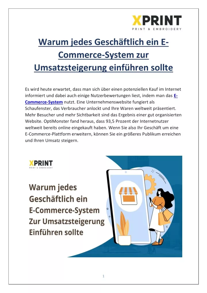 warum jedes gesch ftlich ein e commerce system