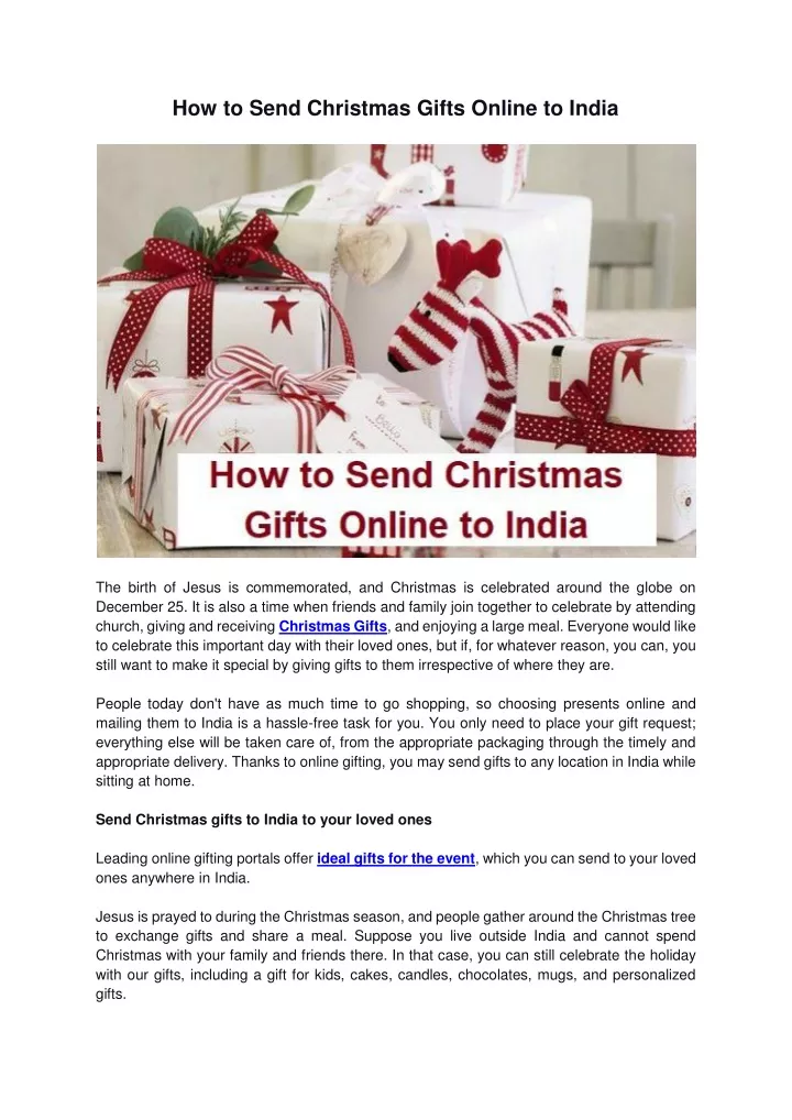 how to send christmas gifts online to india